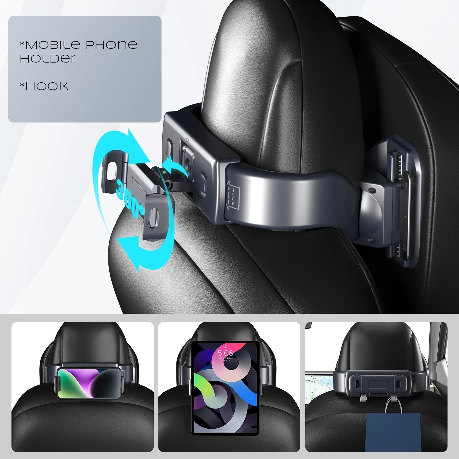 For 2024 Tesla New Model 3 Highland Headrest Multifunctional Car Neck Pillow PVC Feather and Suede Support Accessories - Teswing