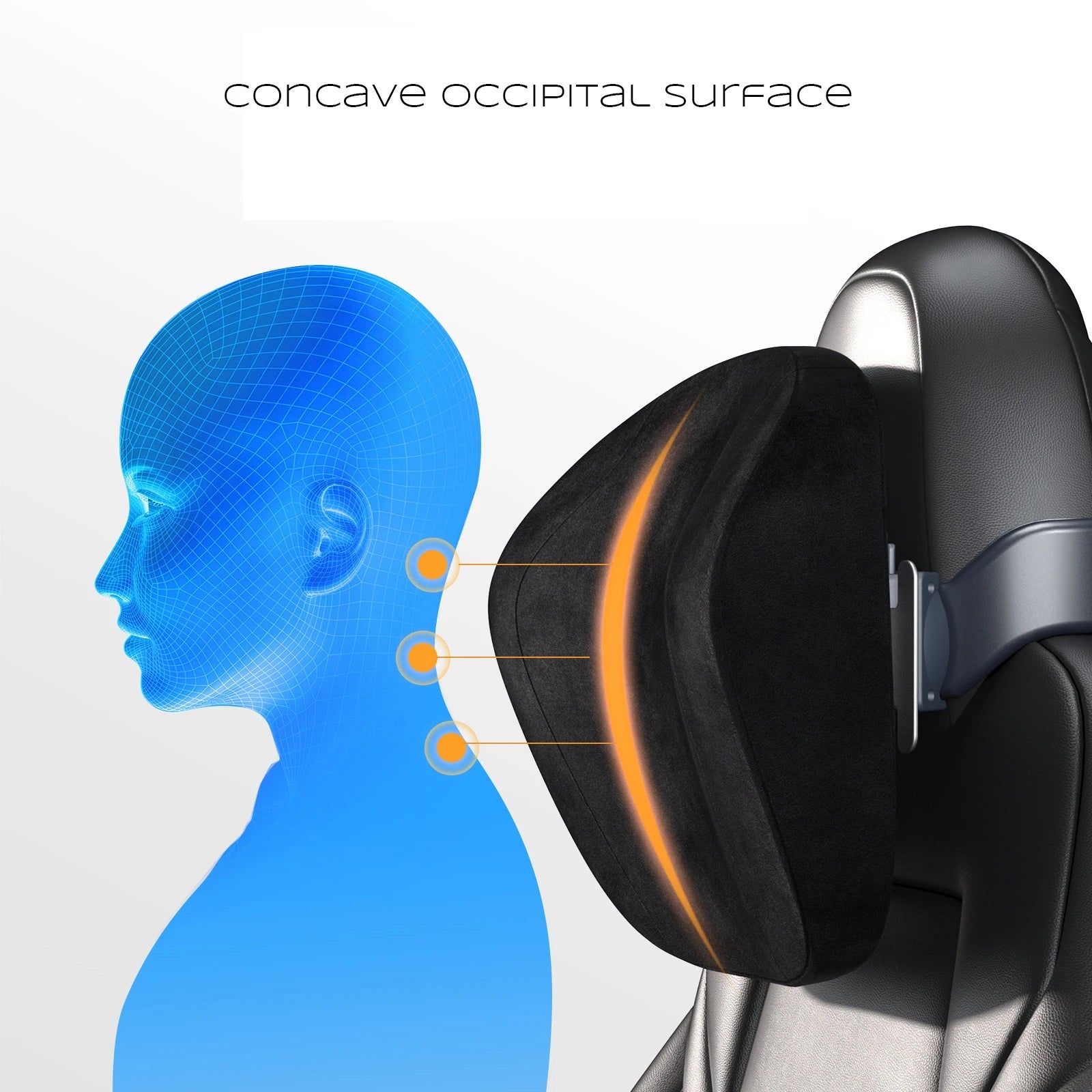 For 2024 Tesla New Model 3 Highland Headrest Multifunctional Car Neck Pillow PVC Feather and Suede Support Accessories - Teswing