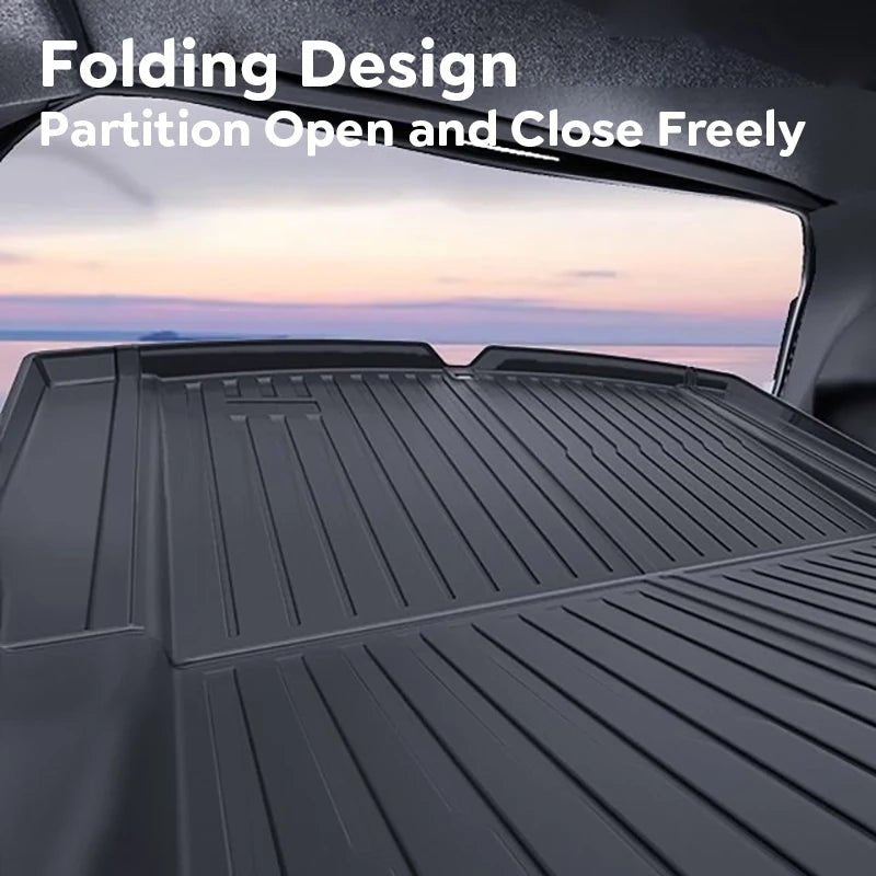 For Tesla Model 3 Highland 2024 Front and Back Trunk Mat TPE Carpet Waterproof Weather-resistant Pads Up and Down Layer Mats - Teswing
