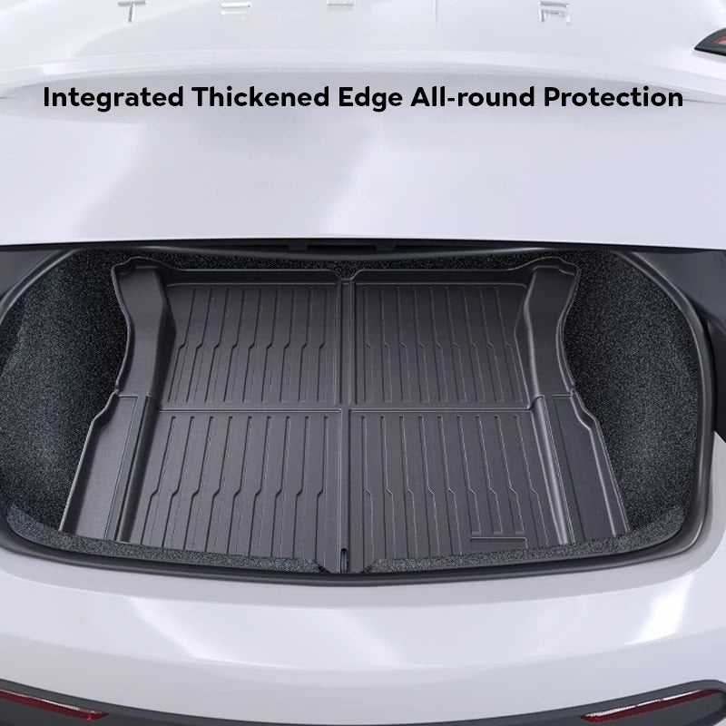 For Tesla Model 3 Highland 2024 Front and Back Trunk Mat TPE Carpet Waterproof Weather-resistant Pads Up and Down Layer Mats - Teswing
