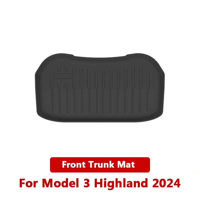 For Tesla Model 3 Highland 2024 Front and Back Trunk Mat TPE Carpet Waterproof Weather-resistant Pads Up and Down Layer Mats - Teswing
