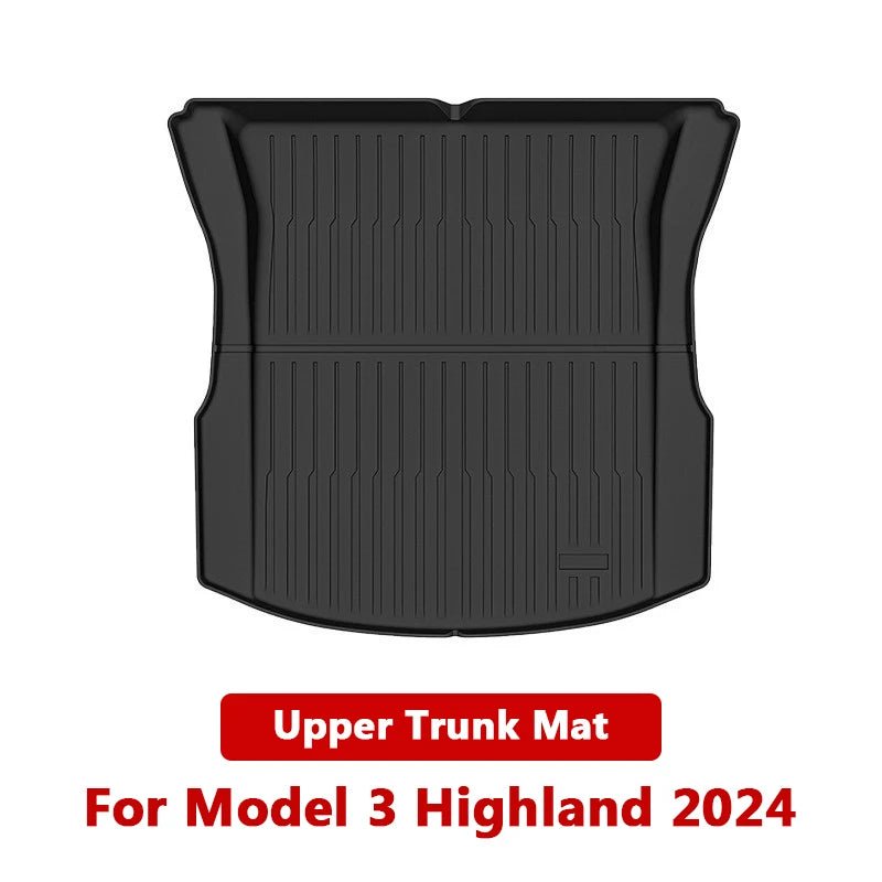 For Tesla Model 3 Highland 2024 Front and Back Trunk Mat TPE Carpet Waterproof Weather-resistant Pads Up and Down Layer Mats - Teswing