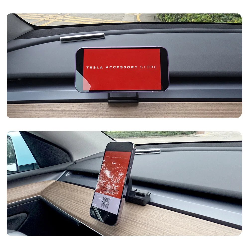 For Tesla Model 3 Y Strong Magnetic Phone Holder for iPhone 14 13 12 Pro Max with Unique Design Air Outlet Base - Teswing