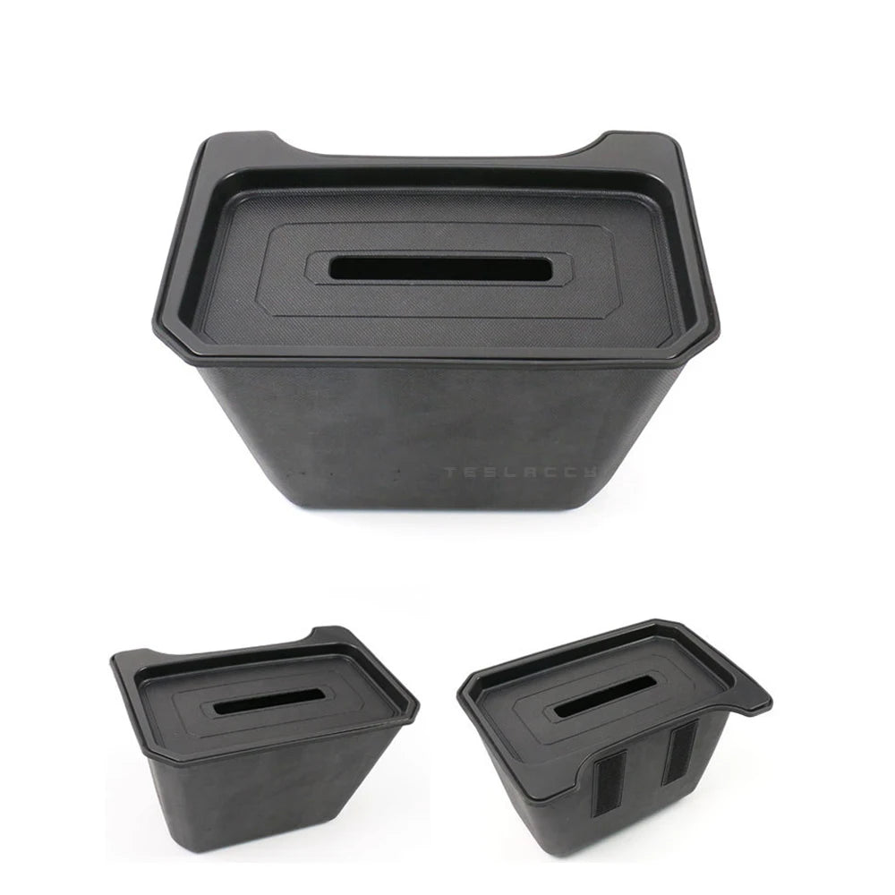 For Tesla Model Y Rear Storage Box Trash Can TPE Waterproof Under the Car Seat Soft Silica Gel Decoration Interior Accessories - Teswing