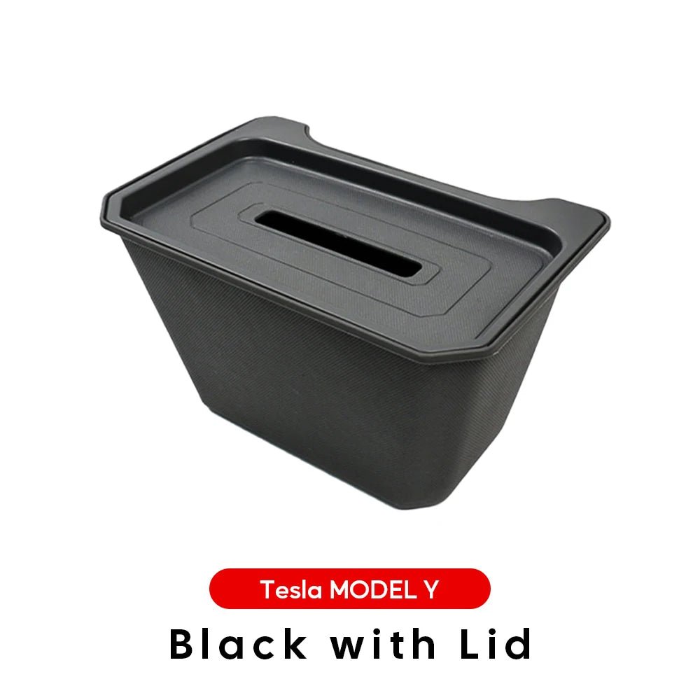 For Tesla Model Y Rear Storage Box Trash Can TPE Waterproof Under the Car Seat Soft Silica Gel Decoration Interior Accessories - Teswing