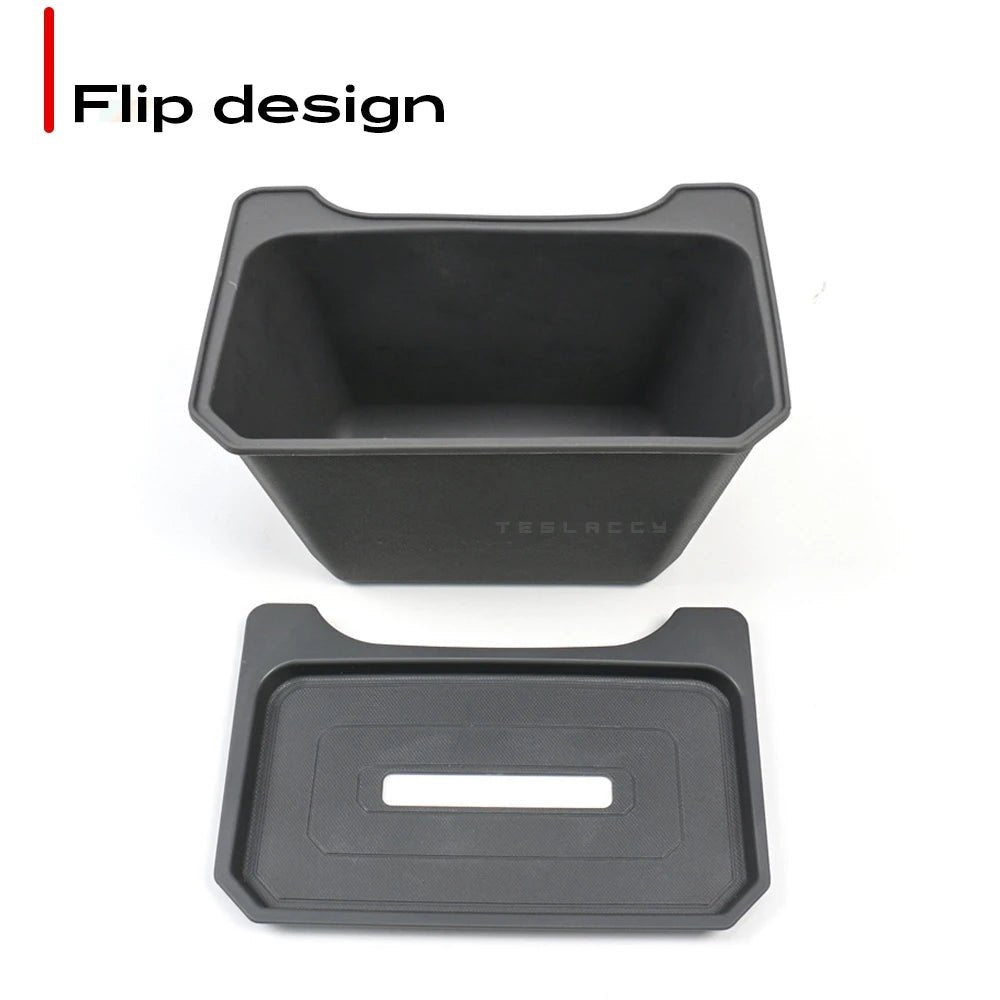 For Tesla Model Y Rear Storage Box Trash Can TPE Waterproof Under the Car Seat Soft Silica Gel Decoration Interior Accessories - Teswing