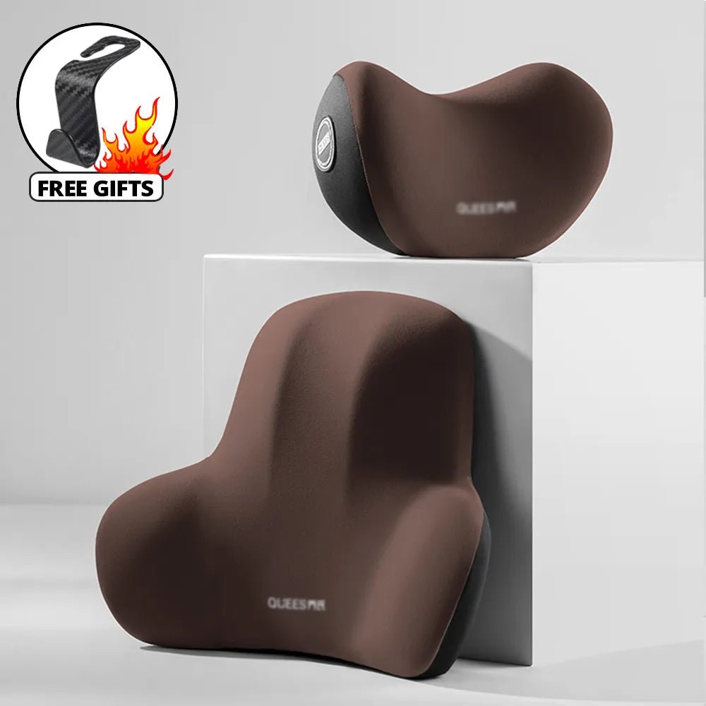 Memory Foam Car Neck Pillow Protective Lumbar Back Support Breathable Car Headrest Cushion Relieve Stress Car Seat Pillow - Teswing
