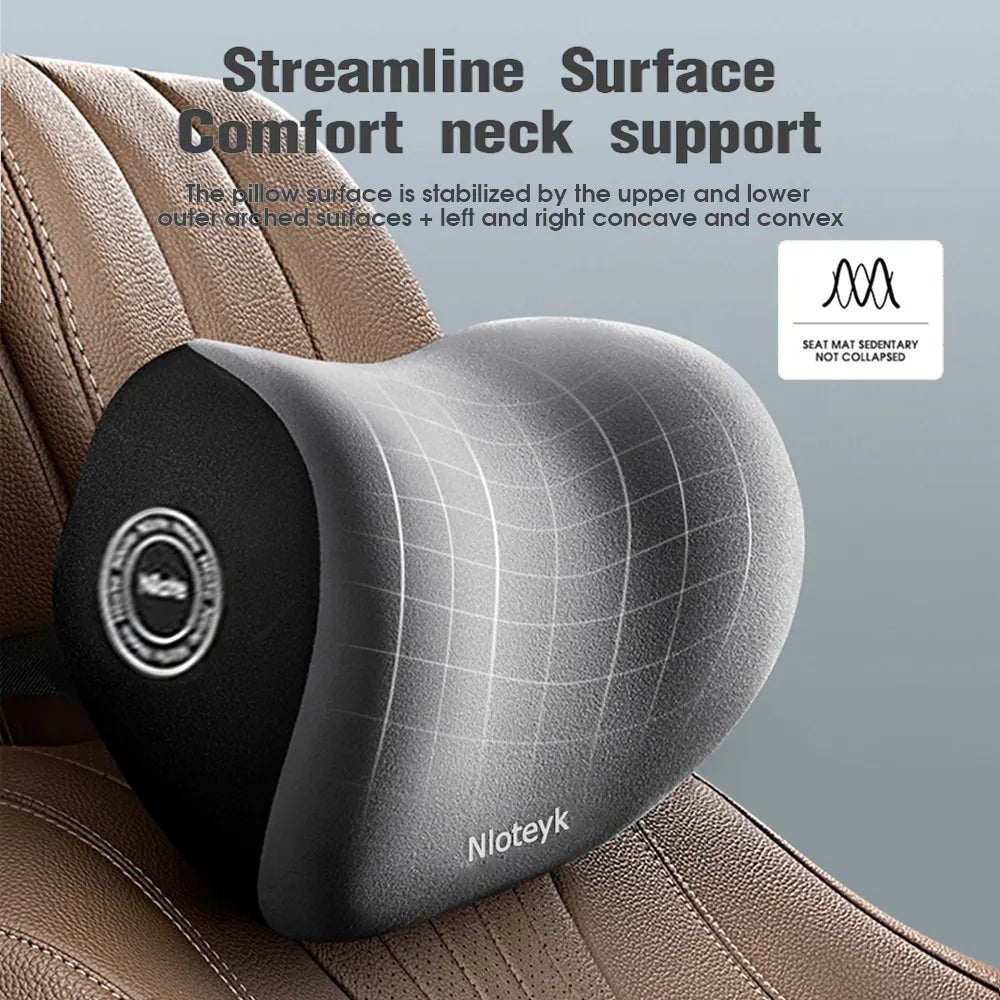 Memory Foam Car Neck Pillow Protective Lumbar Back Support Breathable Car Headrest Cushion Relieve Stress Car Seat Pillow - Teswing