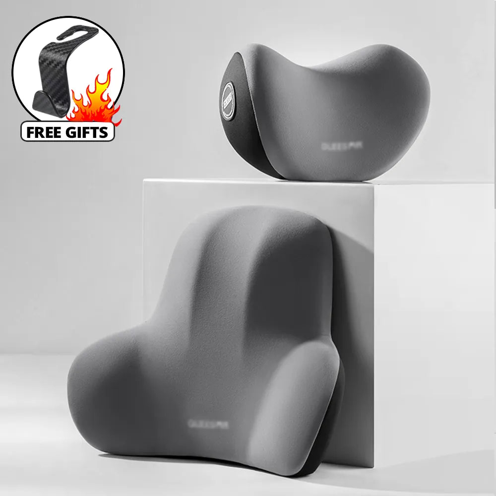 Memory Foam Car Neck Pillow Protective Lumbar Back Support Breathable Car Headrest Cushion Relieve Stress Car Seat Pillow - Teswing