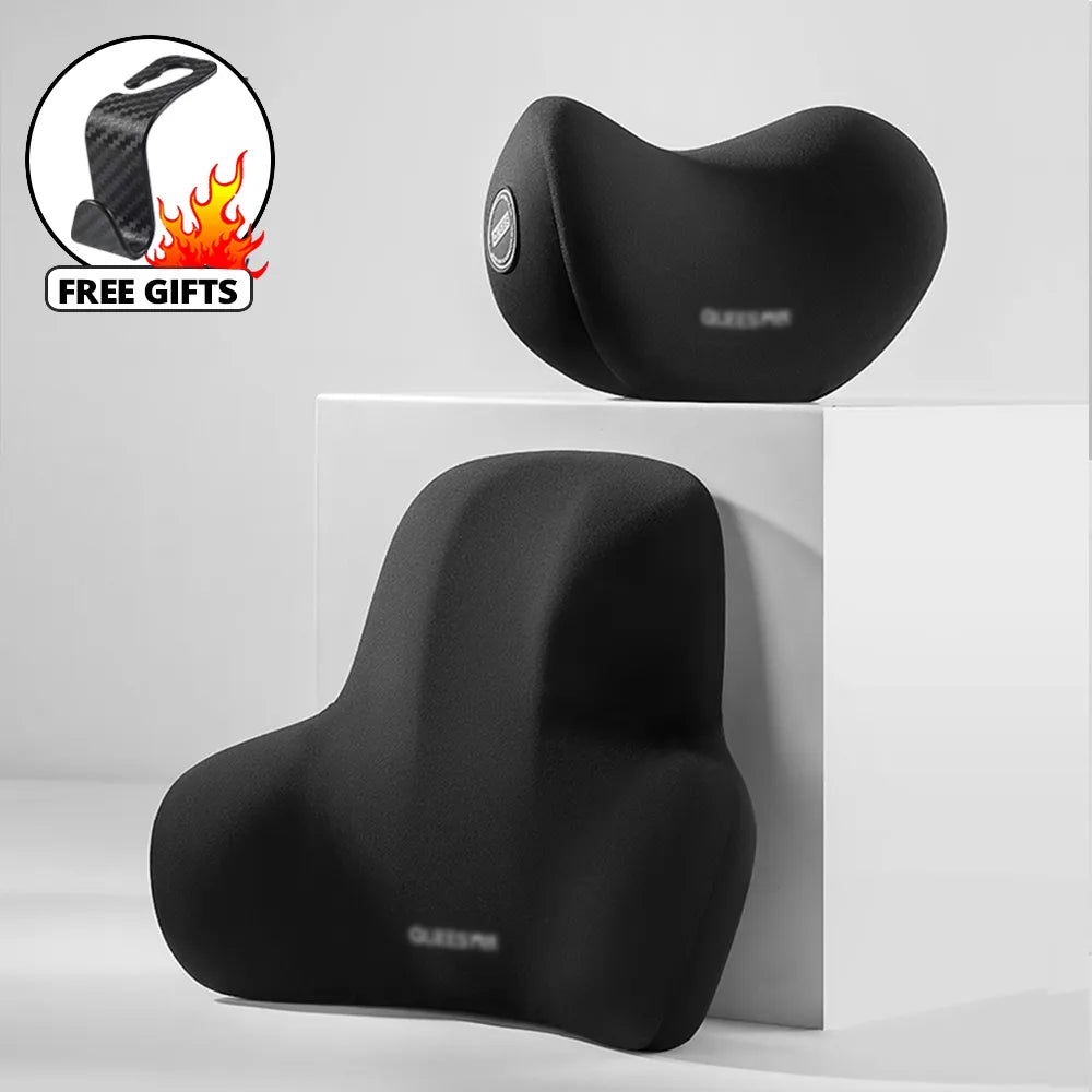 Memory Foam Car Neck Pillow Protective Lumbar Back Support Breathable Car Headrest Cushion Relieve Stress Car Seat Pillow - Teswing