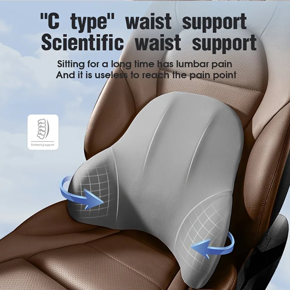 Memory Foam Car Neck Pillow Protective Lumbar Back Support Breathable Car Headrest Cushion Relieve Stress Car Seat Pillow - Teswing