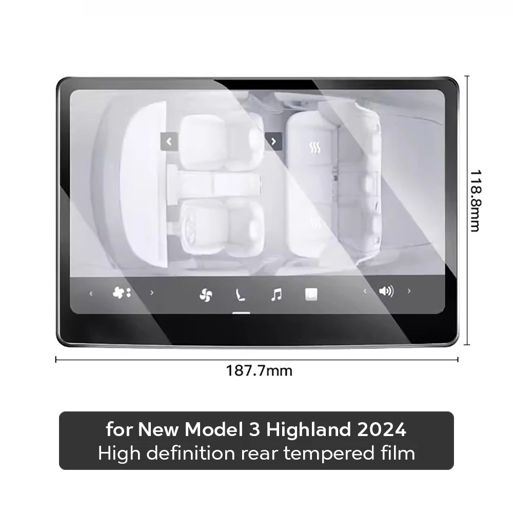 Tempered Glass Screen Film For Tesla Model 3 2024 Highland HD Display  Protector